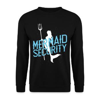 Funny Mermaid Security - Unisex Pullover - Schwarz - Vorne - Alina (178cm) & Michal (187cm)