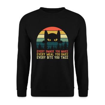 Every Smack Every Meal Every Bite I'll Be Watching - Unisex Sweatshirt - black - Front - Alina (178cm) & Michal (187cm)