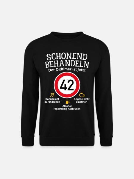 42. Geburtstag Schonend Behandeln Oldtimer Ist 42 - Unisex Pullover - Schwarz