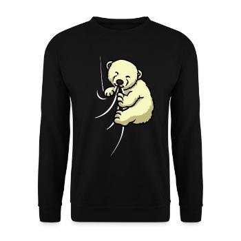 L’ours polaire affamé mord en chemise Drôle d’ours polaire - Sweat-shirt Unisexe - noir - Devant - Alina (178cm) & Michal (187cm)
