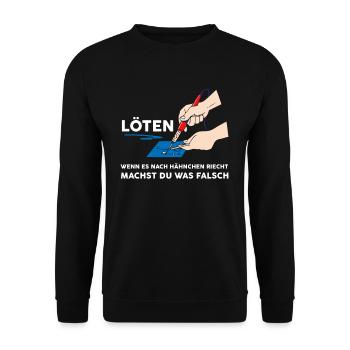 Soudure quand ça sent le poulet - Sweat-shirt Unisexe - noir - Devant - Alina (178cm) & Michal (187cm)