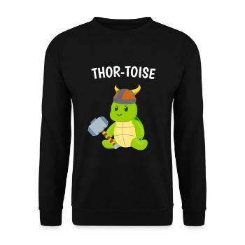 Mignons Vikings Thor Turtle Enfants - Sweat-shirt Unisexe - noir - Devant - Alina (178cm) & Michal (187cm)