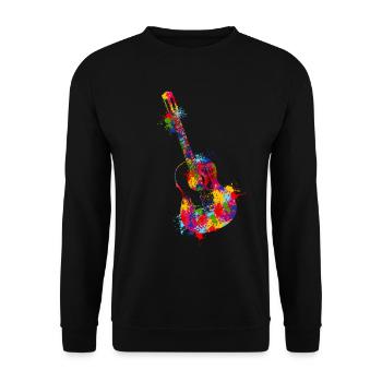 Splash Guitar Musical Musician Guitarist - Unisex Pullover - Schwarz - Vorne - Alina (178cm) & Michal (187cm)