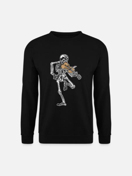 Skeleton Violin Halloween Music Musician Violinist - Unisex Sweatshirt - black