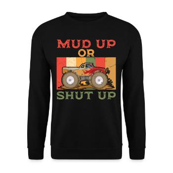 Mud Up Or Shut Up - Unisex Pullover - Schwarz - Vorne - Alina (178cm) & Michal (187cm)