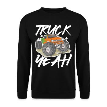 Truck Yeah - Unisex Pullover - Schwarz - Vorne - Alina (178cm) & Michal (187cm)