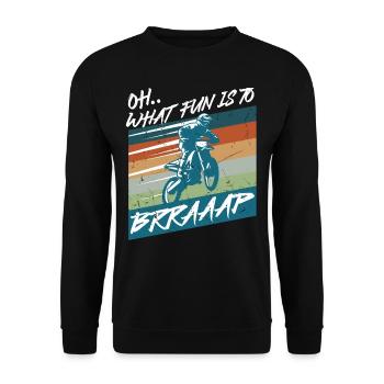 Oh What Fun Is To Braap Motocross - Unisex Pullover - Schwarz - Vorne - Alina (178cm) & Michal (187cm)