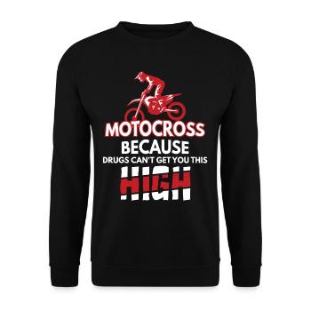 Motocross Because Drugs Cant Get You High - Unisex Pullover - Schwarz - Vorne - Alina (178cm) & Michal (187cm)