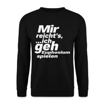 Euphonium spielen Eufonium Blechbläser Tuba Spruch - Unisex Pullover - Schwarz - Vorne - Alina (178cm) & Michal (187cm)