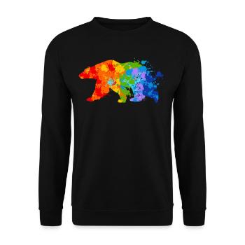 Polarbär Splash Art Eisbär - Unisex Pullover - Schwarz - Vorne - Alina (178cm) & Michal (187cm)