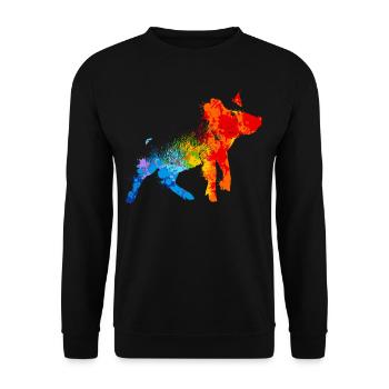 Schwein Splash Art Tierliebhaber - Unisex Pullover - Schwarz - Vorne - Alina (178cm) & Michal (187cm)