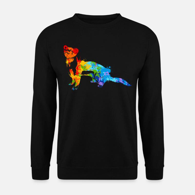 Weasel Splash Art Ferret Animal - Unisex Sweatshirt - black