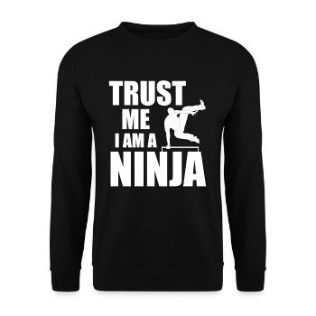 Trust Me Im A Ninja Kitsune Style Japanese Samurai - Unisex Sweatshirt - black - Front - Alina (178cm) & Michal (187cm)