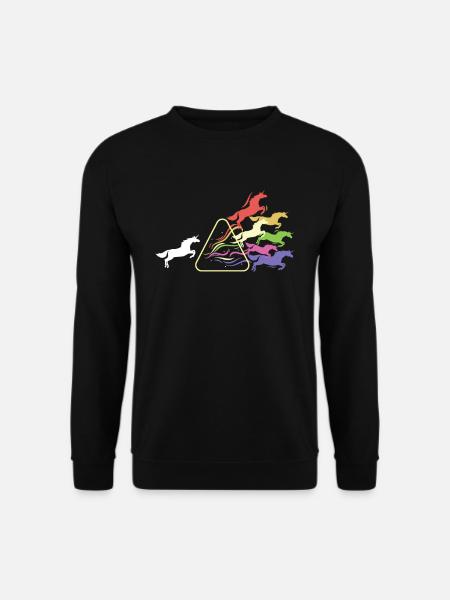 Prisma Einhorn Licht Dreieckes Lichtspektrum - Unisex Pullover - Schwarz