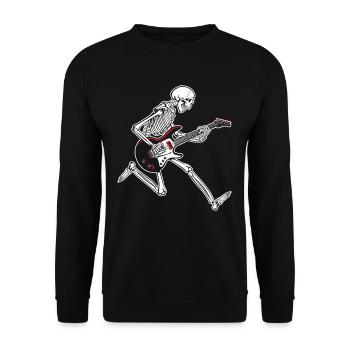 Guitare squelette Halloween Musicien Musicien Guitariste - Sweat-shirt Unisexe - noir - Devant - Alina (178cm) & Michal (187cm)