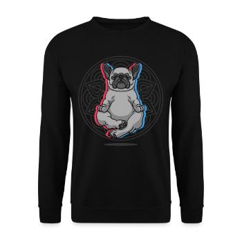 Yoga Pug Dog Dogs Yoga - Unisex Sweatshirt - black - Front - Alina (178cm) & Michal (187cm)