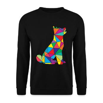 Hund Polygon Dog Hündchen Hunde - Unisex Pullover - Schwarz - Vorne - Alina (178cm) & Michal (187cm)