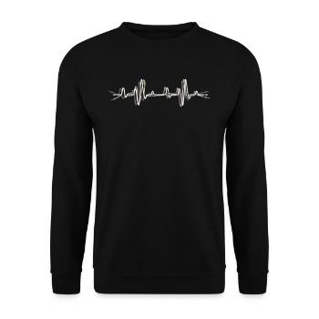 Heartbeat Audio Cable AUX Jack Cable - Unisex Sweatshirt - black - Front - Alina (178cm) & Michal (187cm)