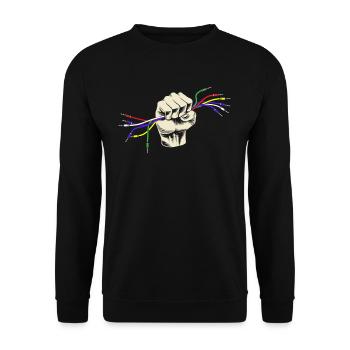 Sound Engineer Audio Cable Hand Audio Specialist - Unisex Sweatshirt - black - Front - Alina (178cm) & Michal (187cm)