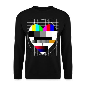 Test Image Coeur I Love 90s Party Love 80s - Sweat-shirt Unisexe - noir - Devant - Alina (178cm) & Michal (187cm)