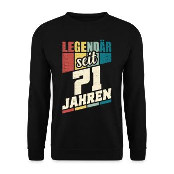 71. Geburtstag Legendär Seit 71 Jahren Legende 71 - Unisex Pullover - Schwarz - Vorne - Alina (178cm) & Michal (187cm)