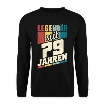 79. Geburtstag Legendär Seit 79 Jahren Legende 79 - Unisex Pullover - Schwarz - Vorne - Alina (178cm) & Michal (187cm)