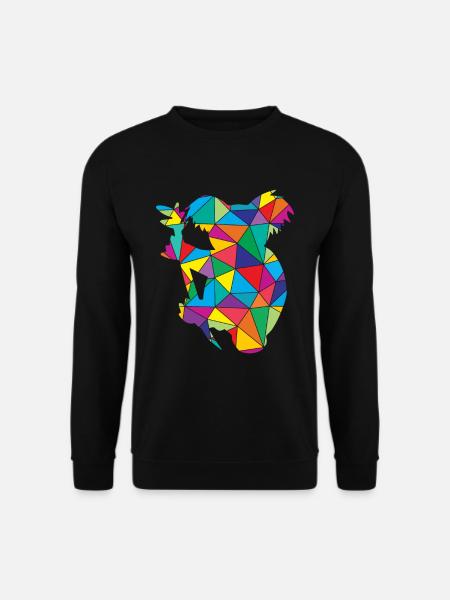 Koala Polygon Wild Animal - Unisex Sweatshirt - black