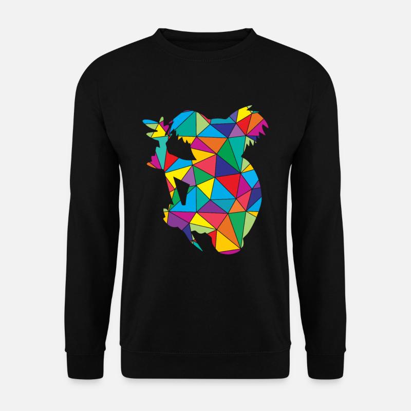 Koala Polygon Wild Animal - Unisex Pullover - Schwarz