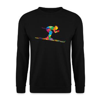 Skifahrer Polygon Lustiges Ski - Unisex Pullover - Schwarz - Vorne - Alina (178cm) & Michal (187cm)