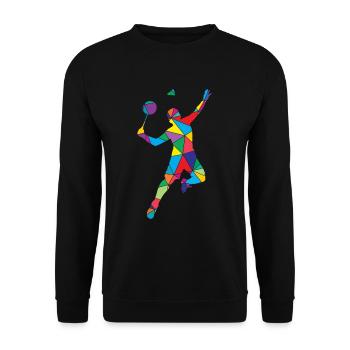 Volant Polygone Badminton - Sweat-shirt Unisexe - noir - Devant - Alina (178cm) & Michal (187cm)