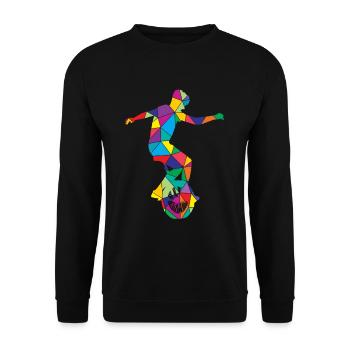 Unicycle Polygon Unicyclist - Unisex Sweatshirt - black - Front - Alina (178cm) & Michal (187cm)