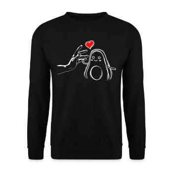 Vegan Love Avocado High Five - Unisex Sweatshirt - black - Front - Alina (178cm) & Michal (187cm)