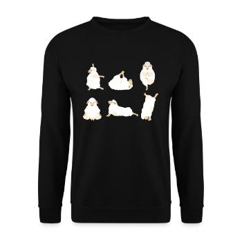 Yoga Sheep Meditation Sheep Doing Yoga Exercises - Unisex Sweatshirt - black - Front - Alina (178cm) & Michal (187cm)