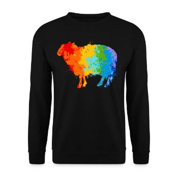 Color Splash Sheep Colorful Sheep - Unisex Sweatshirt - black - Front - Alina (178cm) & Michal (187cm)