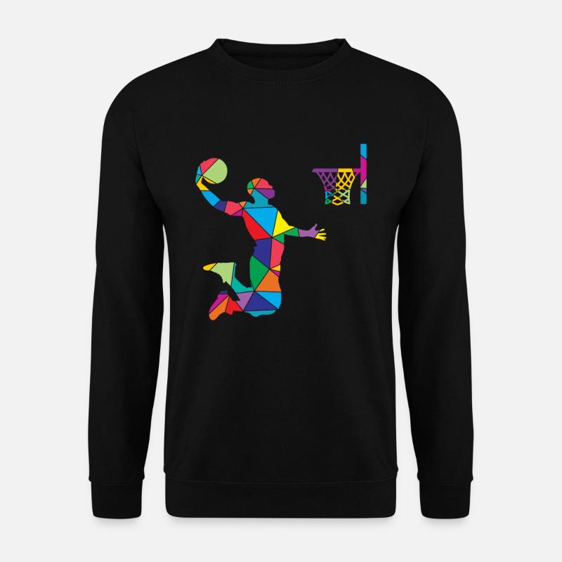 Basketball Polygon Baseball Player - Unisex Sweatshirt - black
