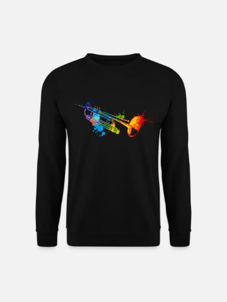 Splash Trumpet Musical Musician Trumpeter - Unisex Pullover - Schwarz