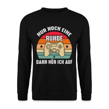 Just one more round of gaming gamer controllers - Unisex Sweatshirt - black - Front - Alina (178cm) & Michal (187cm)