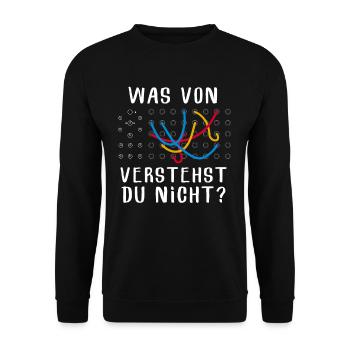 Was Von Verstehst Du Nicht Modular Synthesizer - Unisex Pullover - Schwarz - Vorne - Alina (178cm) & Michal (187cm)