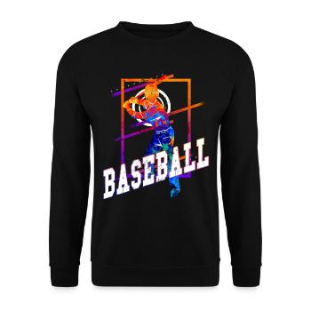 Baseball Baseball Player Vintage Colorful - Unisex Sweatshirt - black - Front - Alina (178cm) & Michal (187cm)