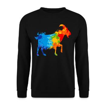 Goat Splash Art Farmer Animal Lover - Sweat-shirt Unisexe - noir - Devant - Alina (178cm) & Michal (187cm)