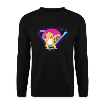 Chat Vaporwave - Sweat-shirt Unisexe - noir - Devant - Alina (178cm) & Michal (187cm)