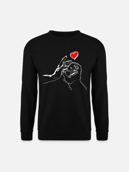 Weasel heart with weasel holding hands - Unisex Sweatshirt - black