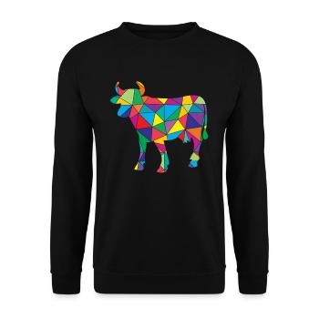 Vache Polygone Éleveur de bovins - Sweat-shirt Unisexe - noir - Devant - Alina (178cm) & Michal (187cm)