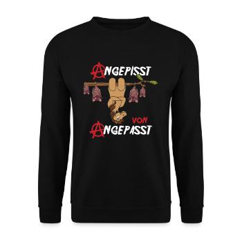 Pissed off by Adapted Be Different Horse - Unisex Sweatshirt - black - Front - Alina (178cm) & Michal (187cm)