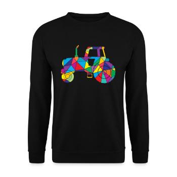 Low Poly Bauernhof Traktor Poly Bauernhof - Unisex Pullover - Schwarz - Vorne - Alina (178cm) & Michal (187cm)