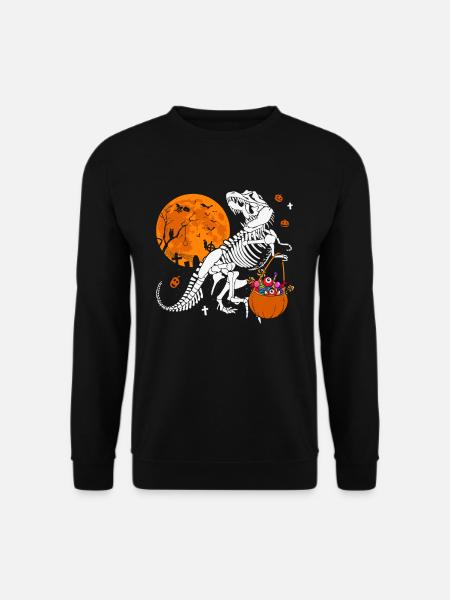 Dinosaurier T-Rex Mond Halloween Kostüm - Unisex Pullover - Schwarz