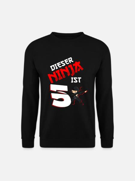 5. Geburtstag Junge 5 Jahre alt fünfjähriger Ninja - Unisex Pullover - Schwarz