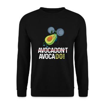 Avocadont Avocado Bench Press Fitness Workout - Unisex Pullover - Schwarz - Vorne - Alina (178cm) & Michal (187cm)