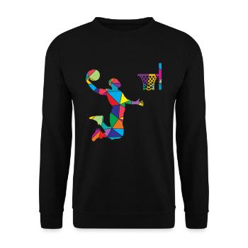 Low Poly Baller Polygon Basketball - Unisex Sweatshirt - black - Front - Alina (178cm) & Michal (187cm)