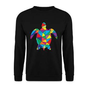 Low Poly Turtle Geometry Polygon Turtle - Unisex Sweatshirt - black - Front - Alina (178cm) & Michal (187cm)
